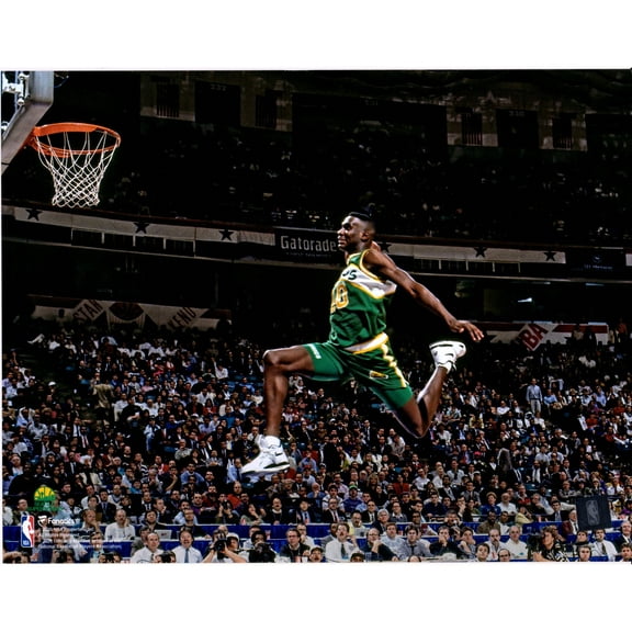 Shawn Kemp Seattle Supersonics Unsigned 1991 Slam Dunk Contest Photograph