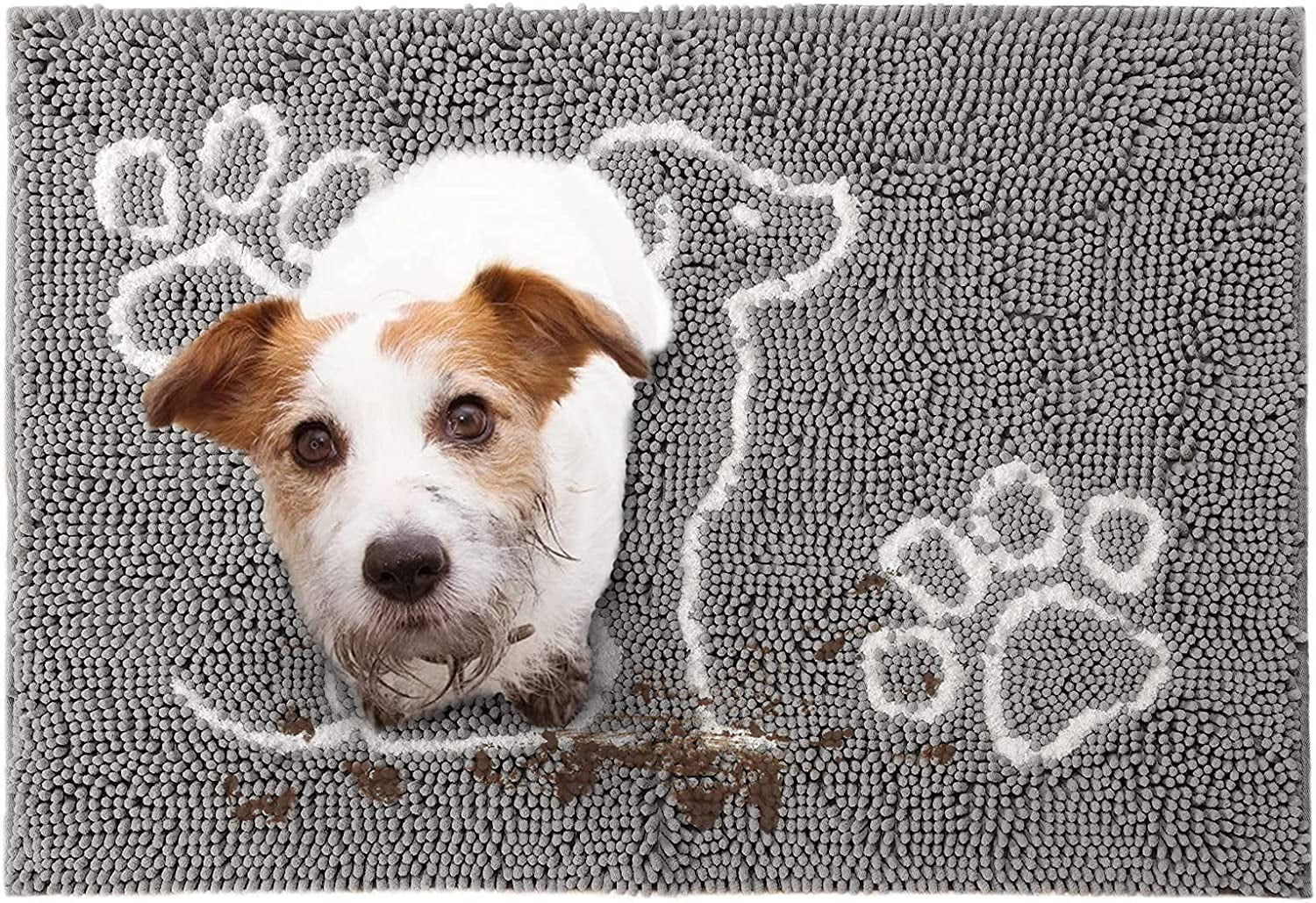  HOMEIDEAS Absorbent Door Mat, Chenille Soft Washable Dog  Welcome Rug for Entryway, Front Muddy Doormat (Beige, 20x32) : Pet  Supplies