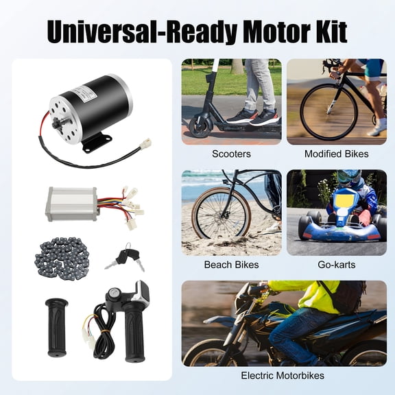 1000W 48V Brush Motor Controller Conversion Kit for Electric Bicycle ATV for Scooters, Modified Bikes