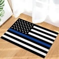 thumbnail image 2 of Door Mat 30 x 18 Inch Welcome Mat Front Floor Mats, Non Slip Indoor Carpet/Absorbent Outdoor Shoes Scraper, USA American Flag with Blue Line Low-Profile Rugs Doormats for Entryway, 2 of 6