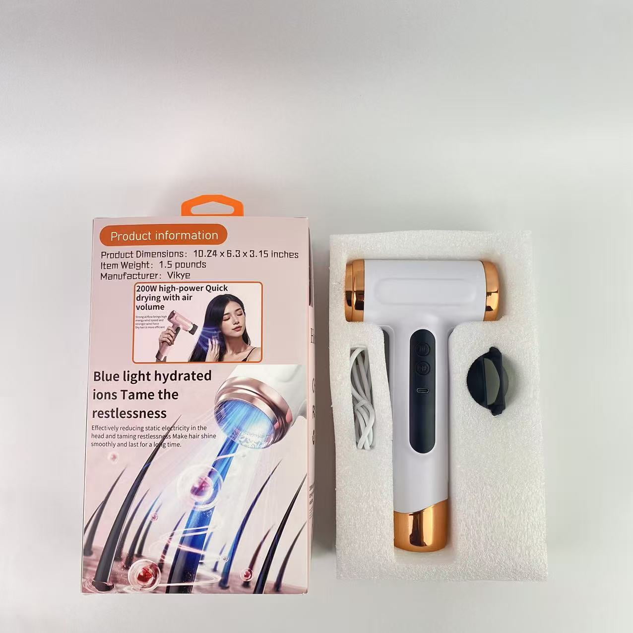 Hoenofly Electric hair dryers,Cordless Hair Dryer,15000mAh Rechargeable Hair Dryer,3 Adjustable Cold Hot Wind,200W Battery Operated Hair Dryer for Travel Camping