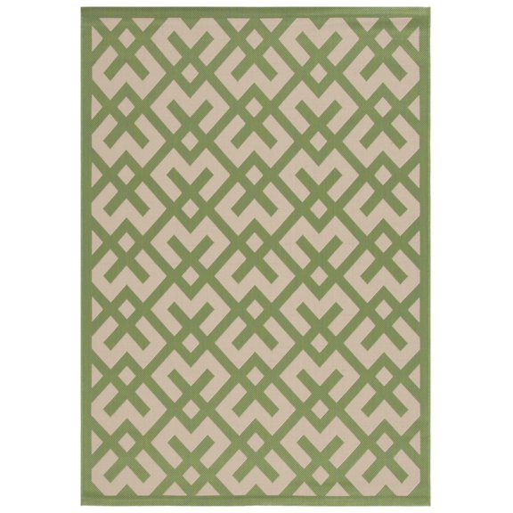 Safavieh Courtyard Alvin Geometric Indoor/Outdoor Area Rug, Beige/Green, 4' x 5'7"