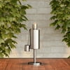 Pure Garden Tabletop Torch Lamp- 10.5" Stainless Steel Outdoor Fuel Canister Flame Light for Citronella