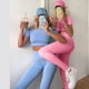 thumbnail image 3 of Conjunto de entrenamiento sin costuras para mujer, 2 piezas, pantalones cortos deportivos de yoga de cintura alta, chándales, atuendos atléticos, ropa de gimnasio Zhivalor 222791-2, 3 of 8
