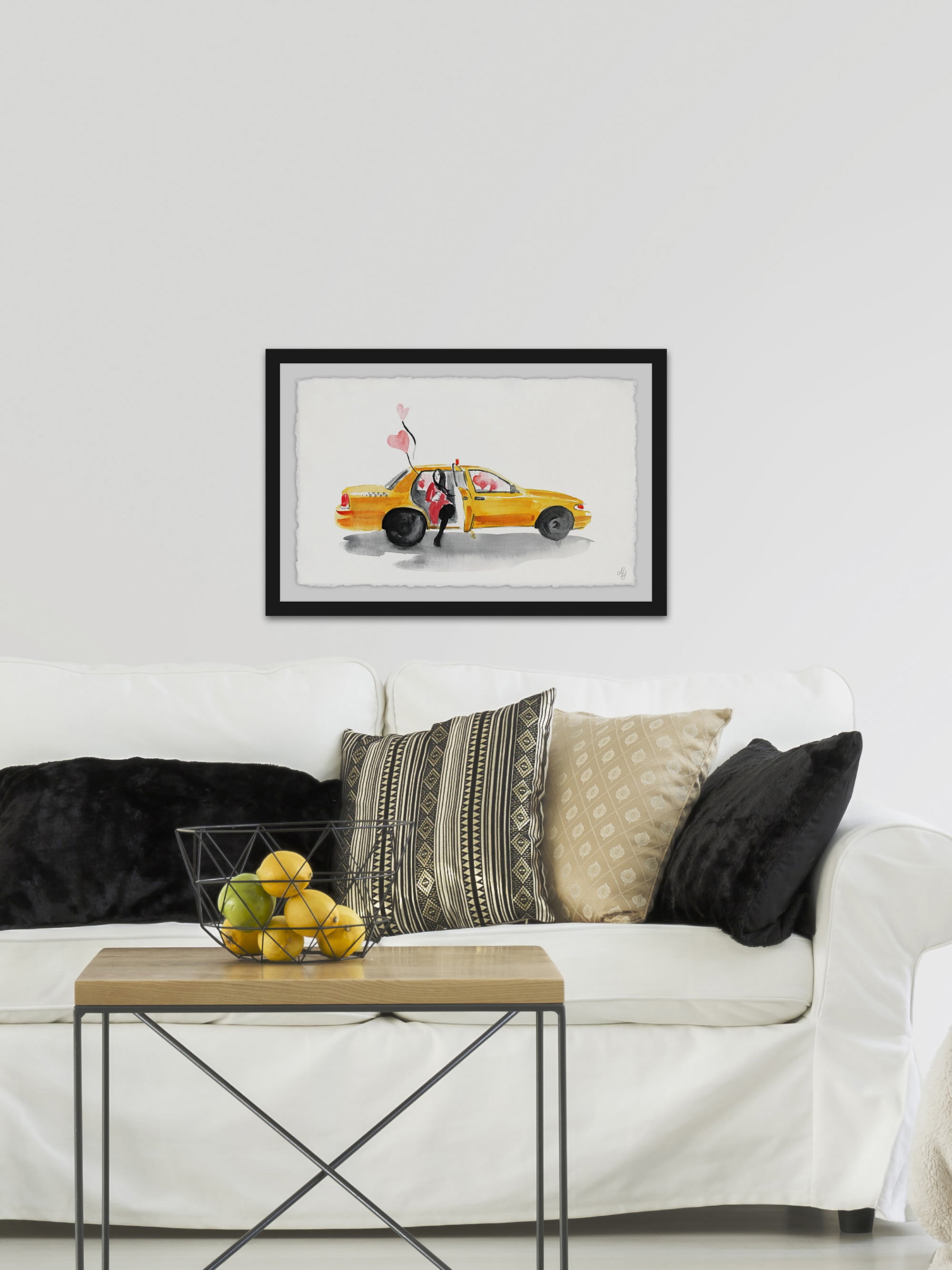 Love Cab Framed Painting Print