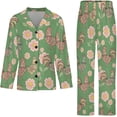 thumbnail image 4 of Top-kevin Women's Pajama Sets Tooth Crown Long Sleeve Lounge Sets Pjs Sleepwear with Pockets, 4 of 12