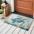 thumbnail image 5 of Teal Sea Turtle Coastal Area Rugs 2x3 for Living Room, Nautical Summer Beach Starfish Non Slip Washable Rug Runner, Low Pile Indoor Floor Carpet Mat Bathroom Rugs for Bedroom, Kids Room, 5 of 9