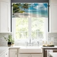 thumbnail image 6 of 2 Pack Valances Window Treatments, Summer Beach Ocean Plants Blue Sea Blackout Drapes Adjustable Curtain Valances for Windows Living Room Kitchen Over Sink, 18x52 Inch Rod Pocket Valances, 6 of 6