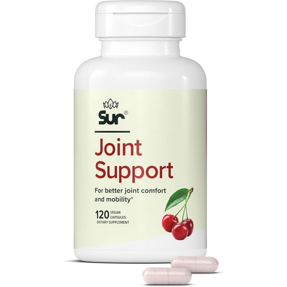 Sur Joint Support FruiteX-B Tart Cherry Capsules - Vegan Fast-Acting Relief for Better Joint Comfort and Mobility - Whole Tart Cherry and Calcium Fructoborate, Muscle Recovery (120 Capsules)