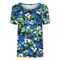 thumbnail image 4 of Pisexur Hauts pour Femmes, Hauts de Printemps pour Femmes 2025, Hauts pour Dames, T-shirt Imprimé Décontracté et Tendance pour Femmes avec Col Rond et Manches Courtes Vert, m, 4 of 5