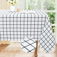 thumbnail image 1 of Rectangle Waterproof Fabric Table Cloth, Plaid Stain Resistant Polyester Tablecloth, Washable Cloth Table Cover for Fall Halloween Decor, Dining Room, Outdoor (60" x 84", White), 1 of 6