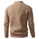 thumbnail image 3 of Ceisia Warm Stretchy Men's Slim Fit Stand-Collar Zip-Up Ribbed Knit Cardigan Gift, 3 of 5