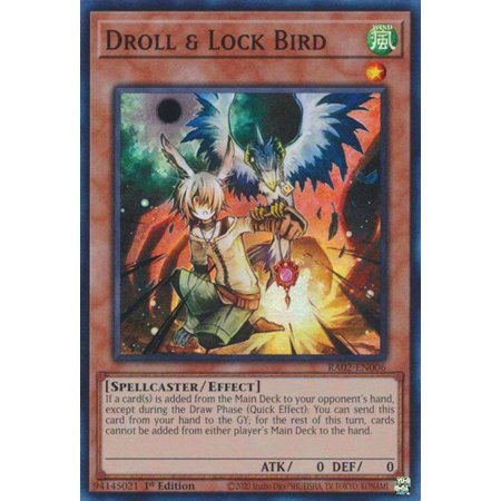 YuGiOh 25th Anniversary Rarity Collection II Super Rare Droll & Lock Bird RA02-EN006