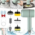 thumbnail image 2 of ACDANC Electric Scrubber - 360° Rotating Multifunctional Wireless Rechargeable Cleaning Brush with 3 Replaceable Brush Heads,for Kitchen Bathroom (Green,6Heads), 2 of 7