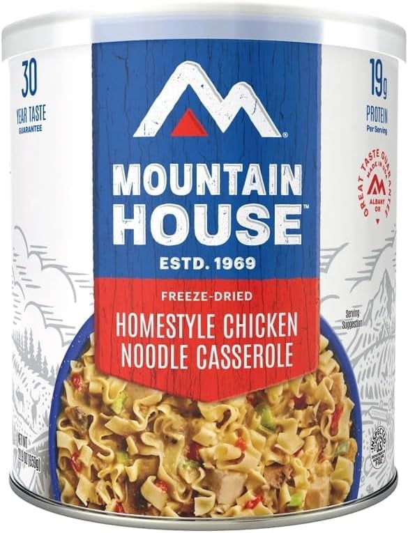 Mountain House Homestyle Chicken Noodle Casserole #10 Can – 6-Pack | Freeze-Dried Camping & Backpacking Food | Emergency Survival Meal | Fully Cooked, Ready-to-Eat | 30-Year Shelf Life | Made in USA