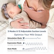 MomMed S21 Double Hands-Free Breast Pump, Leak-Proof Design, 3 Modes & 12 Vacuum Levels Electric Pink Wearable Breast Pump with Carrying Case