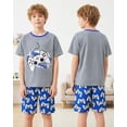 thumbnail image 2 of Fiodrimy Boys Pajamas Big Boys Summer Short Sleeve PJ Set Kid Sleepwear Boys Pajamas Size 8-14, 2 of 7