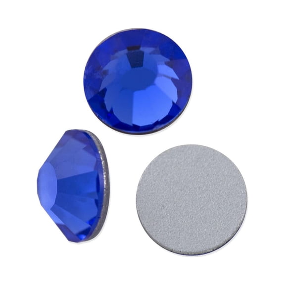 Preciosa Crystal VIVA12 Flat Back Rhinestone 4mm (SS16) Sapphire (Package of 50)