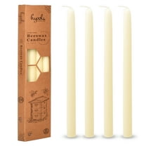Hyoola 12 inch Handmade All Natural Beeswax Taper Candles White Honey Scent 4 Pack