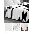 thumbnail image 6 of White Black Boho Twim XL Size Flat Sheet, Wrinkleproof & Fadeproof Cooling Flat Bed Sheet Only, Southwest Ethnic Abstract Geometric Breathable Soft Bedding Top Sheets 66 x 102 Inches, 6 of 8