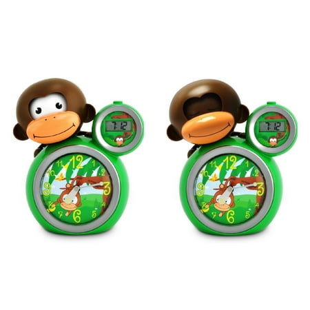 BabyZoo MoMo Monkey Sleep Trainer Clock - Alarm clock and 30 second night (Best Toddler Sleep Training Clock)