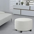 thumbnail image 2 of CNKOO 1pc Contemporary Round Ottoman Footstool Cover  Stretchable Polyester and Spandex Blend  Machine Washable  Non-Slip Grip  Elastic Band Closure  180-200gsm Weight - Small Size ZZZ, 2 of 7