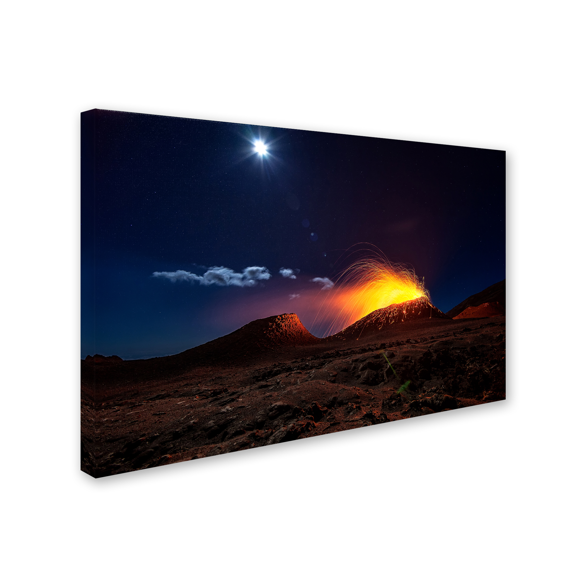 Barathieu Gabriel 'Lava Flow With The Moon' Canvas Art