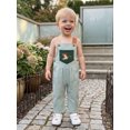 thumbnail image 5 of RUINIXCW Toddler Baby Boy Striped Jumpsuits Embroidery Sleeveless Overall Pants, 5 of 8