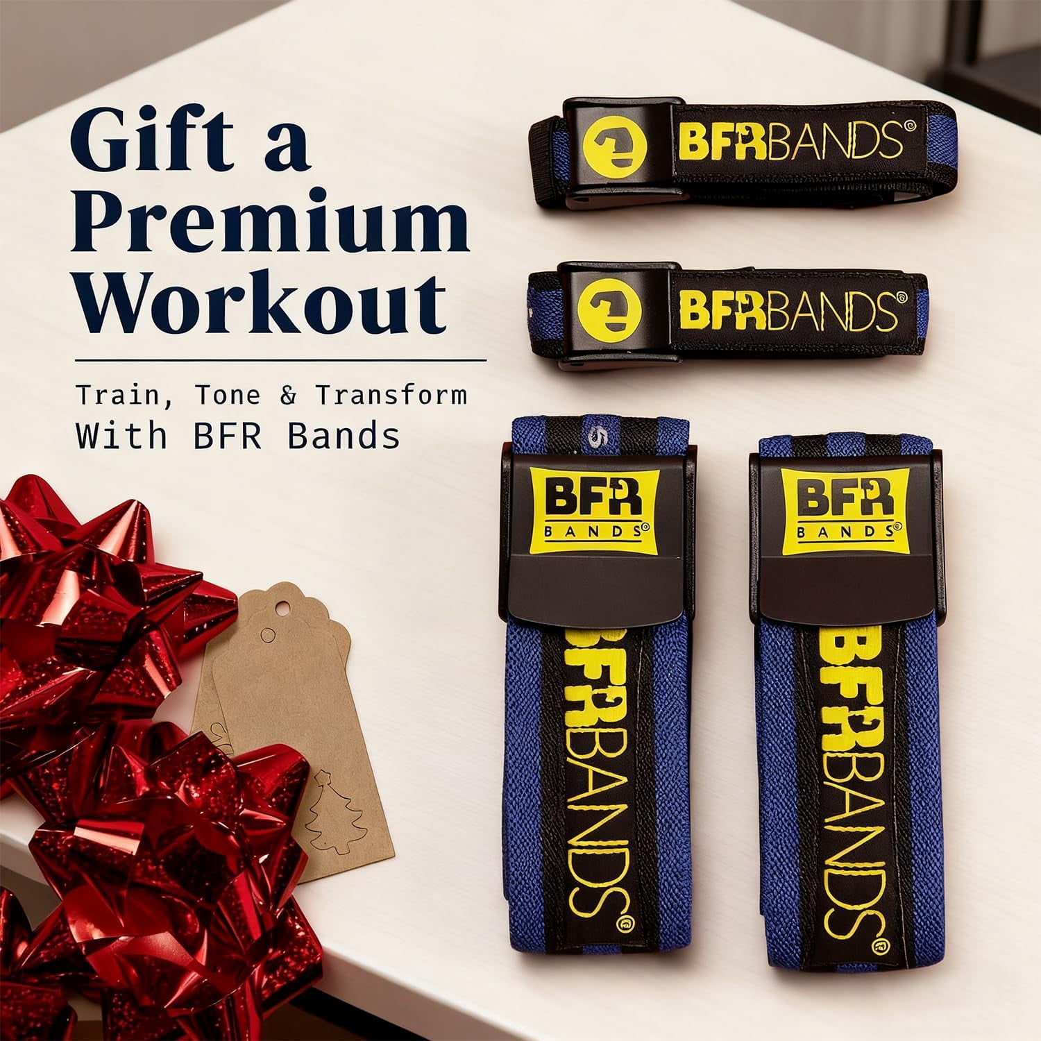 JJEAN-Occlusion Bands, 4 Pack Blood Flow Restriction Bands for Men & Women, Booty Training Straps for Buttock Building, Glutes, HIPS & Legs to Increase Muscle Mass, Fitness Resistance Bands