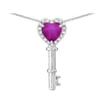 thumbnail image 2 of Star K � Key to My Heart Pendant Necklace with Created Star Ruby, 2 of 9