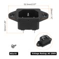 thumbnail image 2 of C20 Panel Mount Plug Adapter AC 250V 16A 3 Pins IEC Inlet Module Plug Power Connector Socket Straight with Screws, 2 of 4