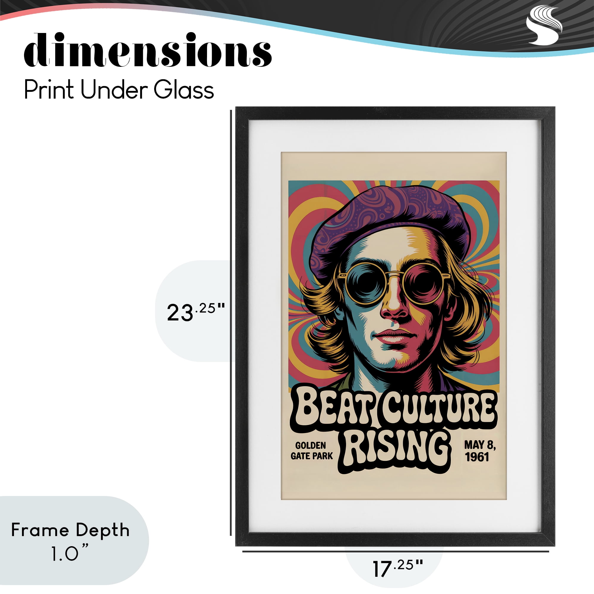 Stupell Industries Beat Culture Rising Poster Black Framed Print Under Glass, design by Andreas Magnusson