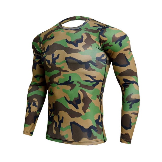 Greeniant Camisa delgada deportiva de manga larga de estilo informal de diseño Simple para hombre, camisetas estampadas de poliéster con cuello Uniforme atlético Verde SG Greeniant OD028984-16