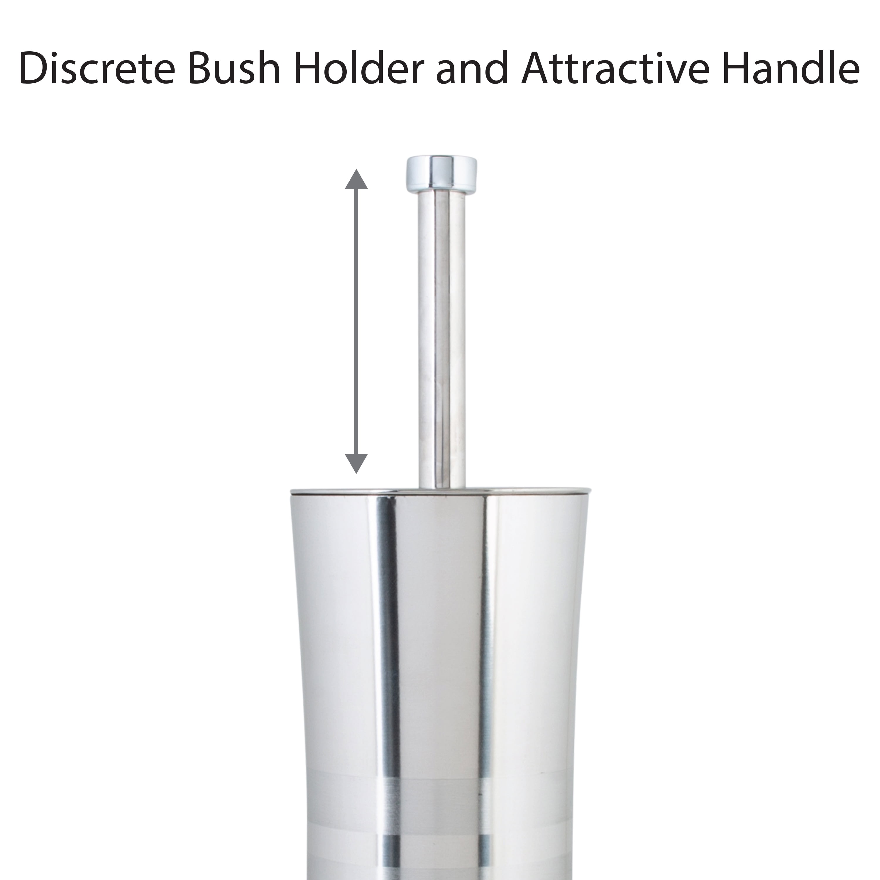 Bath Bliss 2 Pack Stainless Steel Toilet Brush and Holder in Two Tone