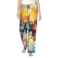 thumbnail image 1 of Fotbe Colorful Fishing Boats Pantalones de Pijama para Mujer, Pantalones de Dormir, Pantalones Pj con Cordón y Bolsillos-Medium, 1 of 6