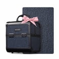 thumbnail image 1 of Byootique Makeup Train Case 2-Tier Trays Portable Cosmetic Cases Travel Makeup Storage Organizer Lockable Box with Mirror for Makeup Artist Nail Tech,Rococo Midnight, 1 of 9