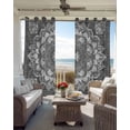 thumbnail image 6 of Grey Boho Blackout Curtains for Bedroom Living Room Darkening Curtains 96 Inches Long Abstract Floral Southwestern Ethnic Tribal Window Curtain 2 Panels Set Window Treatment Grommet Drapes 52"x96", 6 of 9