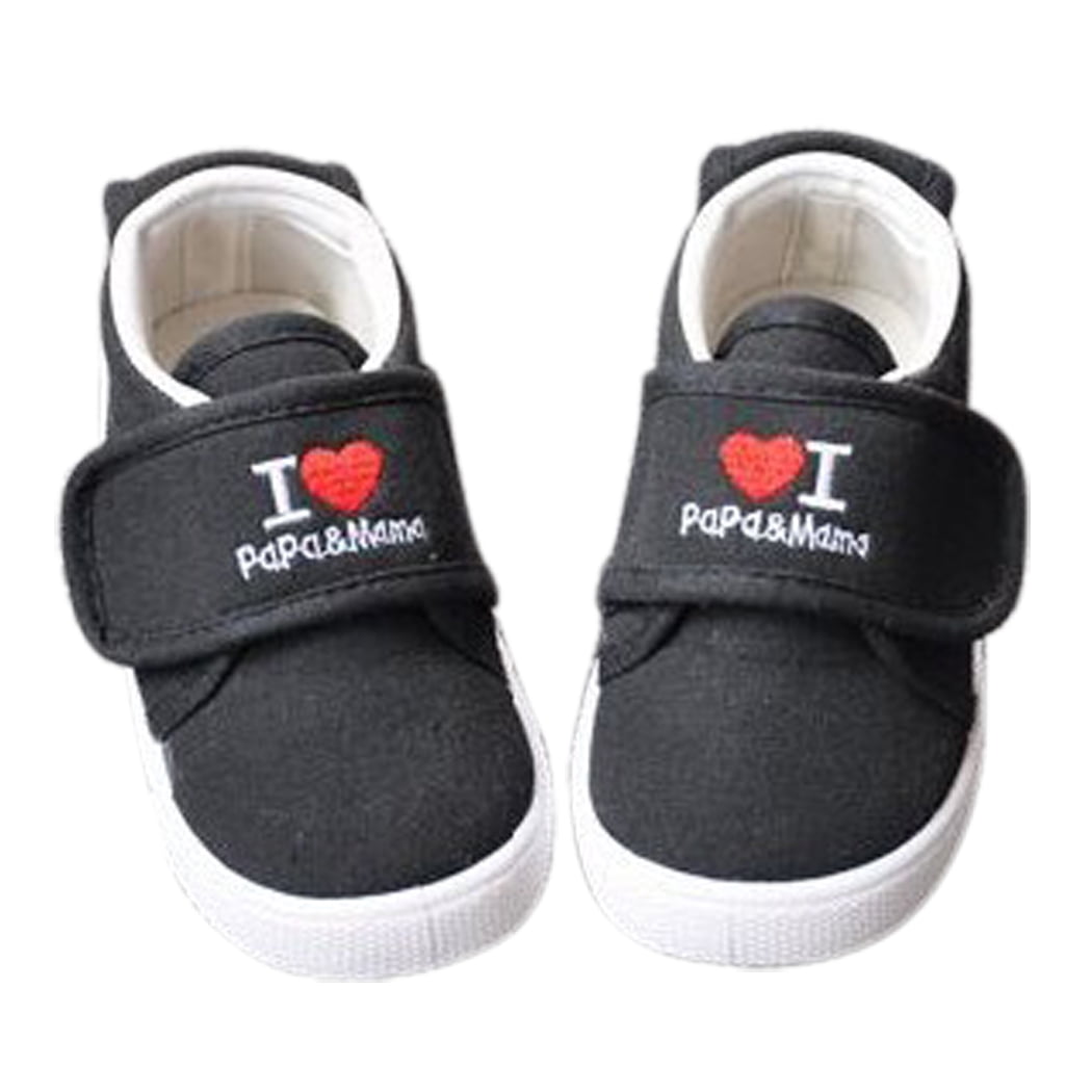 Coxeer Baby Shoes I Love Papa Mama Printed Canvas Shoes Toddler Prewalkers For Infants Children Walmart Com Walmart Com
