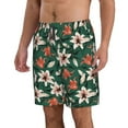 thumbnail image 2 of Naloa Lilies Flowers Men's Beach Shorts, Surfing shorts, Swim trunks, Quick Dry Swim Trunks for Surfing Beach Fun - 3X-Large, 2 of 9