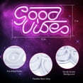 thumbnail image 4 of Good Vibes Neon Sign,Pink LED Neon Signs for Wall Decor,USB Powered Light Up Wall Decor for Wall Decor,Bar Decor,Restaurant Decor,Party Decorations, 4 of 8