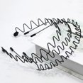 thumbnail image 4 of 6Pcs Adjustable Invisible Non-Slip Hair Hoops Black Wavy Spring Men Headbands Beauty Care, 4 of 8