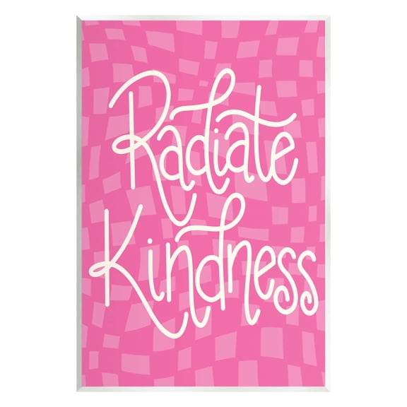 Radiate Kindness Pink Checkered Inspirational Graphic Art Unframed Art Print Wall Art