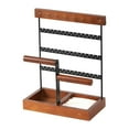 thumbnail image 2 of 4 Tiers Jewelry Display Rack Wood Base Multipurpose Decorative Earring Stand for, 2 of 8