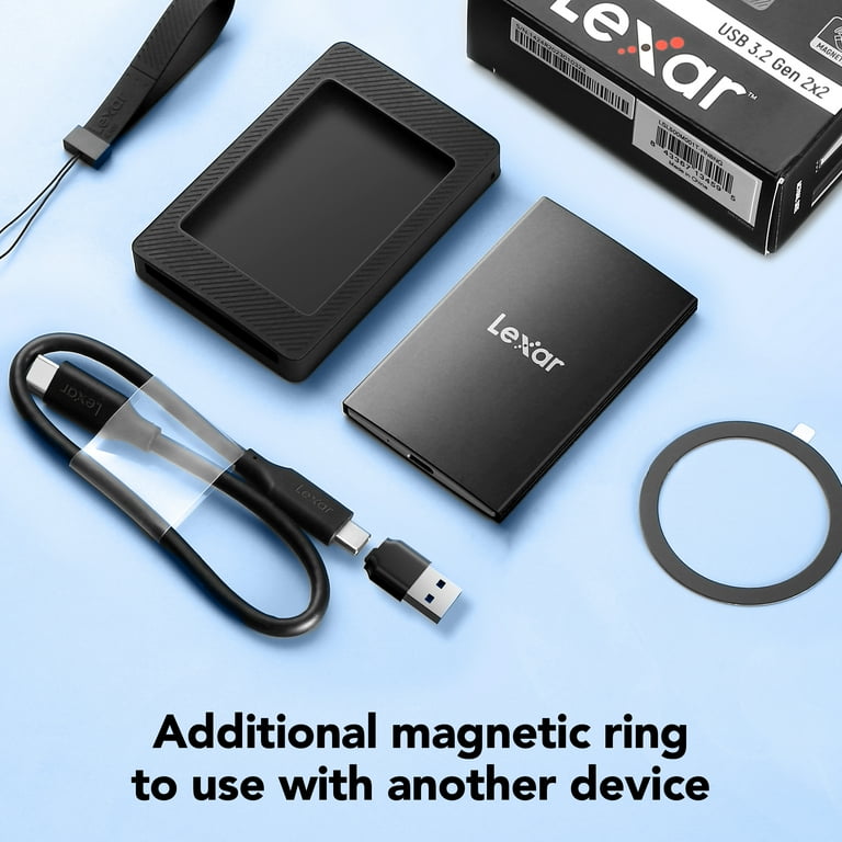 Lexar 1TB SL500 Portable SSD with Magnetic Set Compatible with