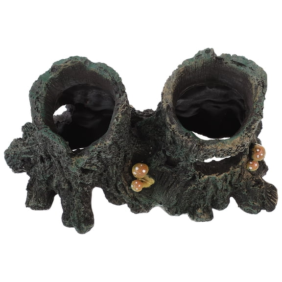 Homoyoyo Large Fish Tank Tree Stump Aquarium Hideout Dark Brown Decoration 1 Piece