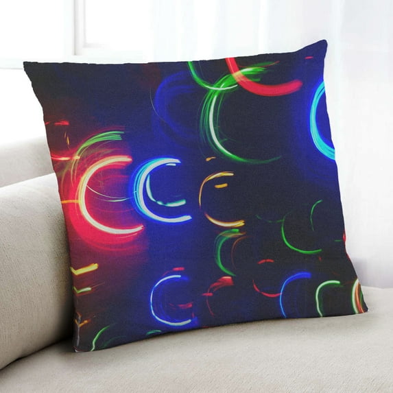 Ahgly Company Neon Neon Indoor Throw Pillow, 18 inch by 18 inch