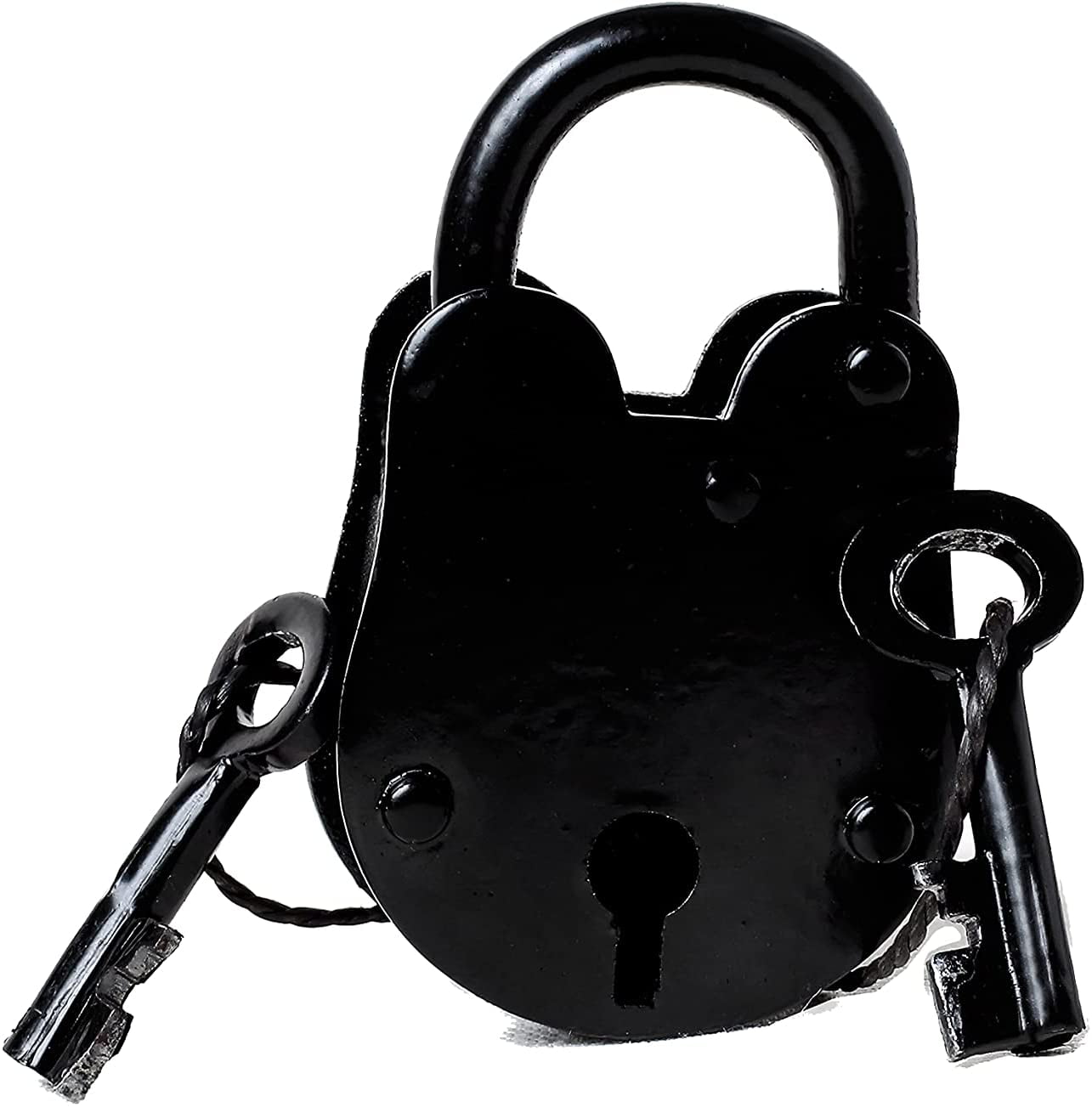 Rii Brand Jailer Padlock with Two Keys Antique Style Cast Iron Lock 2.5'