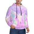 thumbnail image 2 of Lsque Purple Sparkling Butterfly Pattern Casual Men's Hoodie,Hooded Sweatshirt with Kangaroo Pocket,Pullover Hoodie-Small, 2 of 7