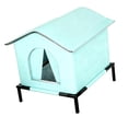 thumbnail image 4 of Casa para gatos al aire libre, refugio para gatos salvajes, protección, aislamiento, tela Oxford, elevada S, 4 of 8