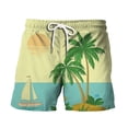 thumbnail image 1 of Ramiter Dissolving Swim Trunks for Men Men's Swim Trunks Quick Dry Bathing Suit for Men Summer Beach Swim Trunks with Compression Liner Light Yellow,M, 1 of 3